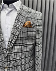 Resim Avni Ceylan Erkek Siyah Ekoseli Tek Düğme Blazer Ceket 