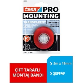 Resim Tesa Çift Taraflı Bant, 66965 Şeffaf Filmik, 5m X 19mm 