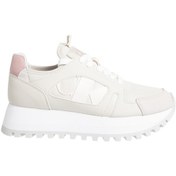 Resim Calvin Klein Runner Low Laceup Mıx Nbs Krem Kadın Sneaker Bej 