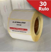 Resim 60X25 Termal Etiket 30 Rulo Barkod Etiket Kalite Barkod 