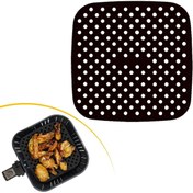 Resim BUFFER® Renkli Isıya Dayanıklı Yıkanılabilir Silikon Fırın Airfryer Kare Model Pişirme Matı 21,5 cm 