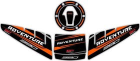 Resim KTM 390 Adventure 2020-2023 Uyumlu Tank Pad Seti Siyah-Turuncu Gp Kompozit