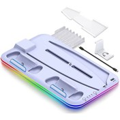 Resim Cbtx Vr2 Denetleyicisi Şarj Rıhtım, Oyun Disk Depolama Ve Kulaklık Tutucu İle Ps5 Soğutma Standı İçin Beyaz 