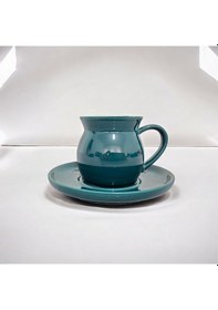 Resim Sudedi Home Porselen Türk Kahvesi Fincan Takımı 1 Kişilik Şık Tasarım Koyu Yeşil 