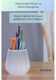 Resim Kalemlik Masa Kalemliği Organizer Kalemlik Beyaz Renk Model 88 Çok Renkli 