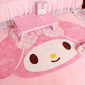 Resim 1 adet My Melody Halı - Kalp Desenli Kawaii Peluş Yumuşak Polyester, Pembe ve Beyaz Sevimli Zemin Matı Yatak Odası Oturma Odası Dekoru için, Kadınlar için Y2K Estetik Hediye, Oynak Oda Vurgusu | Rahat Dokunuşlu Kumaş, Oturma Odası için Halılar 