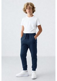 Resim Tommylife İndigo Standart Fit Manşetli İnce Erkek Çocuk Eşofman Alt - 11062 Indigo 