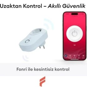 Resim Wifi Akıllı Akım Korumalı Priz (16 Amper), Uzaktan Kontrol, Anlık Enerji Tüketim Takip, Destekli 