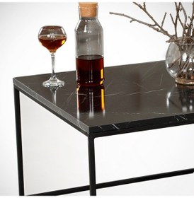 Resim Zinus Siyah Mermer Orta Sehpa Metal & Orta Masa Royal/Metal Ayak 