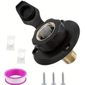 Resim Xuweiwei Siyah Karışık Aksesuarlar Rv Taze Su Girişi Çek Valfli Pirinç Bağlantı 3/4 Nh Dişi 1/2 Npt Erkek Flanj Karavan Tekne 