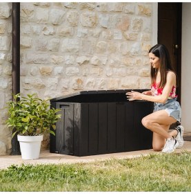 Resim Csb Store 270 L Bahçe Depolama Sandığı Kilitli Plastik Çok Amaçlı Dış Mekan Sandık 117,5X45X56 Cmm 