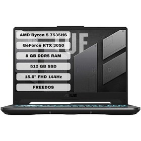 Resim ASUS 15.6" TUF GAMING A15 FA506NC-HN006 RYZEN 5 7535HS 8GB DDR5 RAM- 512GB M2 NVME- 4GB RTX3050 FDOS 