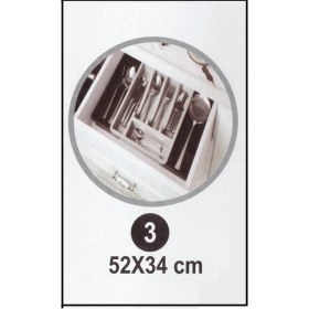 Resim Pileli Store Kayar Kaşıklık Organizeri - 3 Aşamalı Sürgülü - Sağ Sol Açılır 