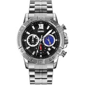 Resim Yingfu Erkekler Ay Evresi Paslanmaz Çelik Kronometre Saat, Skmeı 9235, Kuvars, Gümüş Siyah Renkli Kayış Çok Renkli 