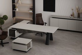 Resim BALANCE OFİS MASA TAKIMI, SOL, KÜL GRİ İRONİ, 260 CM 