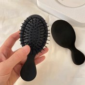 Resim Uzun & Düz Saçlar için Japon Tasarımlı Siyah Plastik Kıllı Tarak - Scalp Masajlı, Ergonomik Mat Saplı, Seyahat Dostu Dolaşmayı Önleyen Mini Bitirme Taranma Aracı, Şık Tasarım, Yoğun Kıllar 