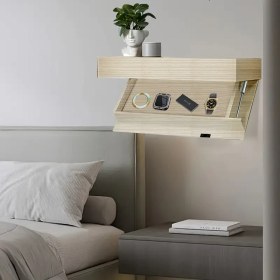 Resim 1 set Duvara Monte Edilebilir Yüzen Raf Depolama Kutusu, Açma Kolu ile Gizli Saklama Alanı, Cüzdanlar, Takı vb. Eşyaları Saklayabilir, Pratik Ev Yüzen Raf Depolama Kutusu 