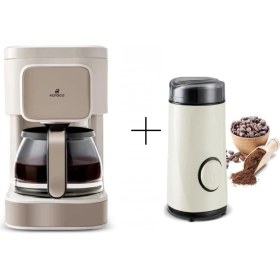 Resim Karaca Cam Hazne Çay ve Kahve Makinesi ile Kahve Öğütücüsü 