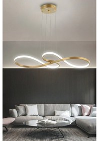 Resim Yol Modern Sarkıt Mutfak, Balkon Led Avize - Kumandalı / Gold Gold 