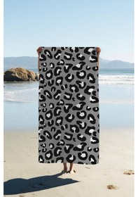 Resim Dijital Baskı Plaj Deniz Havlusu Leoparlı Desen Peştamal Hvl0016 Renkli 