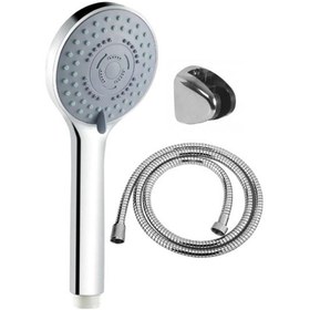 Resim Ahlez Solid 5 Fonksiyonlu Duş Başlığı Duş Hortum Mafsal Takım Krom 
