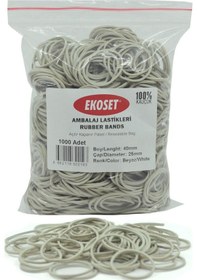 Resim Ekoset Beyaz Paket Ambalaj Toka Para Lastiği 1000 Adet 40Mm 