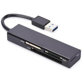 Resim Ednet 4 port USB 3.0 Kart Okuyucusu, MS, SD, T-flash, CF hafıza kartları ile uyumlu, siyah renk 