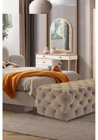 Resim Most Hallow Kapitoneli Bench 08 Kahverengi Kadife Kumaş Evinize 