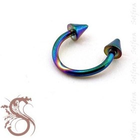 Resim Yarım Halka Karışık Renli Sivri Uçlu Vücut Piercing P327 Çok Renkli 