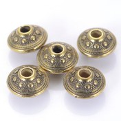Resim 25 Adet 14mm Vintage Akrilik Antika Tasarım UFO Disk Şekilli Gevşek Spacerlar Abaküs Boncukları DIY Kolye Bilezik Takı Yapımı için 