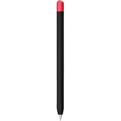 Resim Microsonic Apple Pencil (2. Nesil) Kılıf Mat Silikon Kırmızı Siyah 