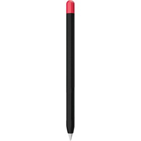 Resim Microsonic Apple Pencil (2. Nesil) Kılıf Mat Silikon Kırmızı Siyah 