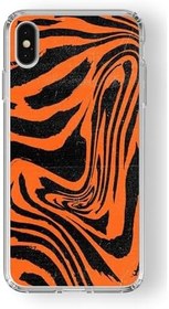Resim iPhone X ve Xs ile Uyumlu Zebra Desen Tasarım Baskılı Şeffaf Kılıf 