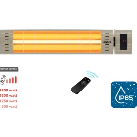 Resim Art Plus Karbon Serisi IP65 Suya-Toza Dayanıklı 2300 W Bej Uzaktan Kumandalı Iç/dış Mekan Isıtıcı 