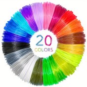 Resim 20 Renkli 3D Baskı Kalem Seti DIY 3D Baskı Kalem El İşi Doodle PLA Filament Çizim Sanatı için 