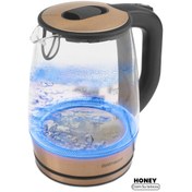 Resim Honey GM-7390 1.7 L 2200 W Paslanmaz Çelik Işıklı Cam Rose Gold Kettle Su Isıtıcı Goldmaster