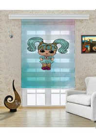 Resim Çocuk Odası - Lol Bebek Mavi Saçlı Zebra Perde - Yzn-490 Beyaz 