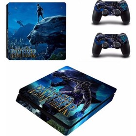 Resim Black Panter Playstation 4 Slim Kasa Sticker kaplama 