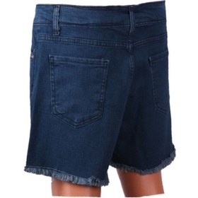 Resim Şort Mavi Mini Kot Püsküllü 83528 