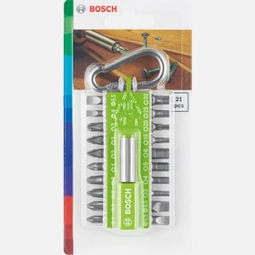 Resim Bosch 21 Parça Vidalama Ucu Seti Yaylı Kancalı Yeşil 