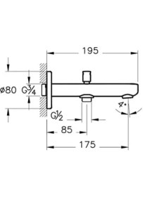 Resim Root Round A42719 Çıkış Ucu, El Duşu Çıkışlı, Krom 