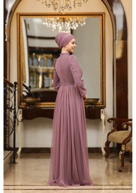 Resim Raika Moda Büyük Beden Tül Efsane Abiye Lavanta 