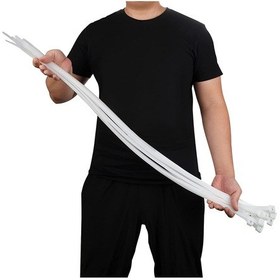 Resim Plastik Kablo Bağı Cırt Kelepçe Beyaz 9.0X1200 Mm 100 Adet 