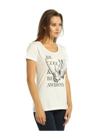 Resim Bant Giyim - Be Cool Beyaz Kadın T-Shirt Tişört 