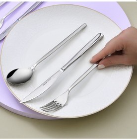 Resim Karaca Armendo 91 Parça 12 Kişilik Premium Kutulu Çatal Kaşık Bıçak Seti Metalik 