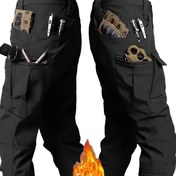 Resim Erkekler için Ağır Hizmet Tipi Kış Pantolonu - Çok Cepli Rüzgar Geçirmez Outdoor Pantolon, Kayak ve Kar Aktiviteleri için Kabuk Ceket Tasarımı, Makinede Yıkanabilir (Günlük İş Kıyafeti Stili) - / Bedenler 