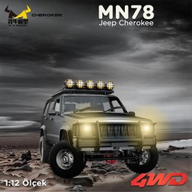 Resim MN Model MN78 1/12 Jeep Cherokee 4x4 RC Model Crawler Offroad Truck RTR Gümüş Uzaktan Kumandalı Araba - Dahili Işık Seti 