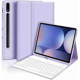 Resim Galaxy Tab S9 Plus / S9 Fe Plus Uyumlu 12.4" Klavyeli Tablet Kılıfı Klavye + Stand 