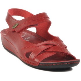 Resim Kırmızı Anatomik Cırtlı Kadın Sandalet 16.035 Z Kırmızı 