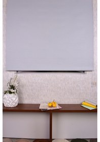 Resim Beyaz Karartma Düz Etek Dilimsiz P 1090 Blackout Zebra Stor Güneşlik Perde 80 X 220 